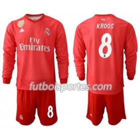 Camisetas Real Madrid Kroos 8 Niño Tercera Equipacion 2018/2019 Manga Larga